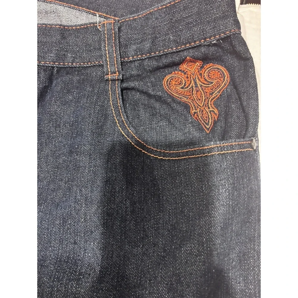 Vintage U T Sports Collections Baggy‎ Jean Shorts Y2K Embroidered Back Pockets